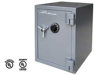 Interior view of USCAN SB-03C High Security Safe with adjustable shelves