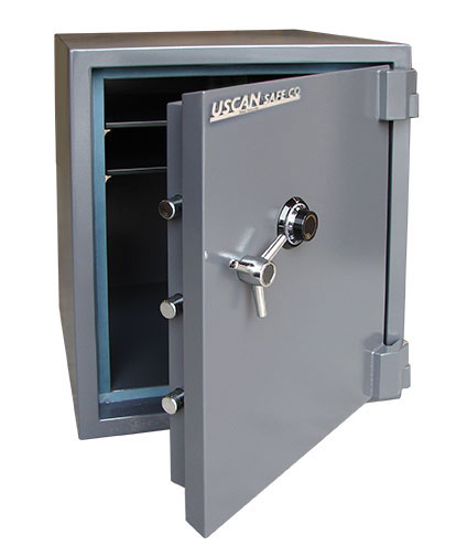 Interior view of USCAN SB-03C High Security Safe with adjustable shelves