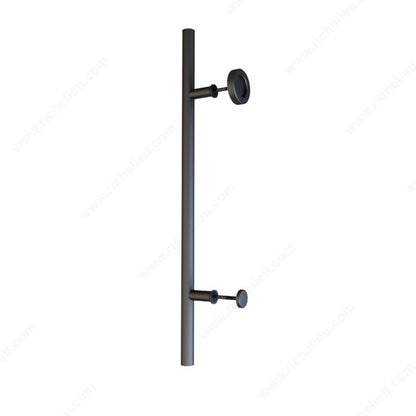 Close-up of Matte Black Barn Door Tube Handle 