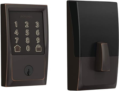 Schlage Encode Century Smart Deadbolt on a modern door