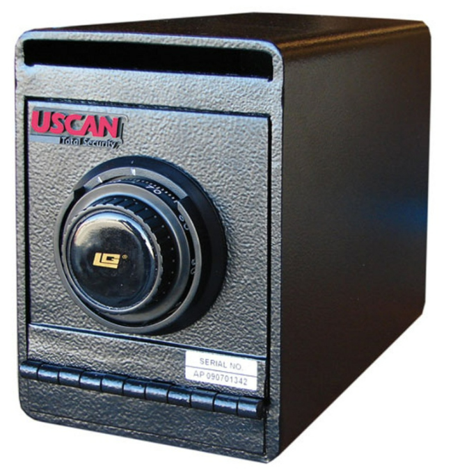  USCAN UC8612-C Shoebox Deposit Safe with powder-coated grey finish