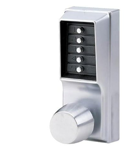 Simplex 1031 Pushbutton Lock with Knob in Satin Chrome Finish